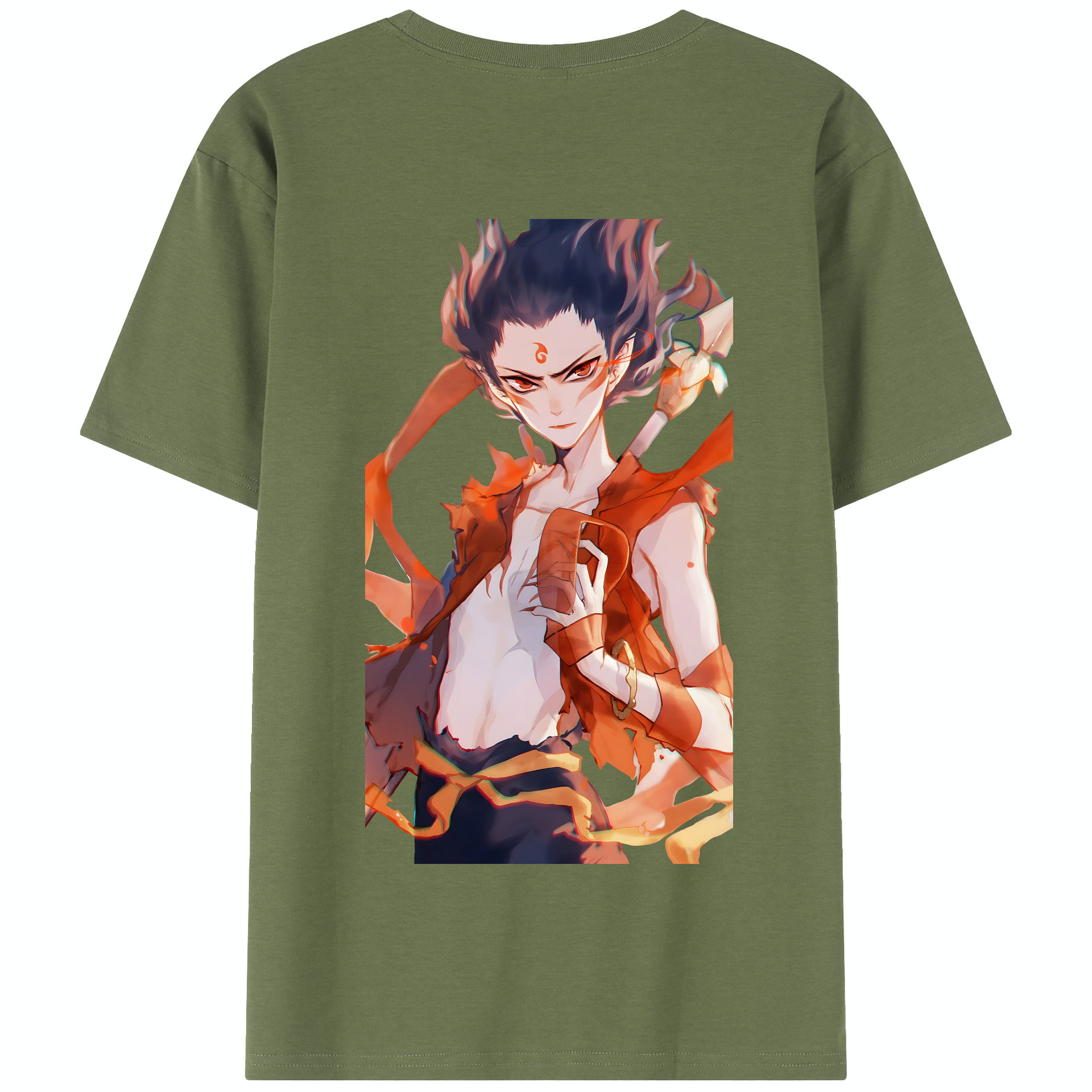 （画像用） Ne Zha 2 ナタ 魔童の大暴れ 綿100％半袖Tシャツ（背面プリント）